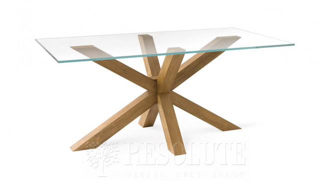 Стол деревянный со стеклянной столешницей Star Natisa TL 1481